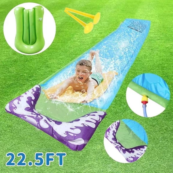 KOPPOP 22.5ft Inflatable Water Slide and Summer Slip for Kids, Outdoor Water Toys with Sprinkler and Splash Pad Mats