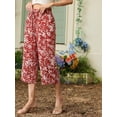 thumbnail image 3 of Cueply Womens Capri Pants Casual Loose Cropped Pants Summer Wide Leg Palazzo Capris with Drawstring Pockets, 3 of 6