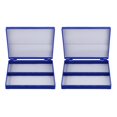 thumbnail image 1 of 2X Royal Blue Plastic Rectangle Hold 100 Microslide Slide Microscope Box, 1 of 8