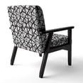 thumbnail image 2 of Designart "Black And Grey Triangular 3D Texture Of Mesh" Upholstered Mid-Century Accent Chair - Arm Chair, 2 of 5