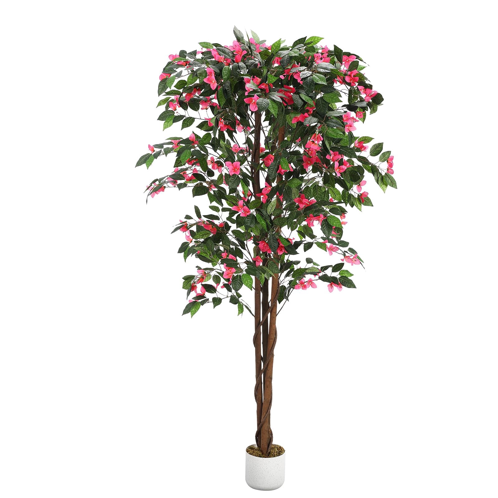 Gaderth Artificial Bougainvillea Tree 6FT, Maintenance-Free Artificial Bougainvillea Plants Indoor & Outdoor, Fake Tree with Silk Flowers in Pot for Home Office Garden Decor