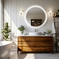 thumbnail image 2 of LUVODI Miroir de Salle de Bain Rond à DEL : Miroir de Meuble-Lavabo Rond Rétroéclairé à Intensité Réglable de 600 mm avec Coussinet Anti-Buée + Bouton Tactile Intelligent pour Maquillage et Rasage, 2 of 13