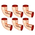 thumbnail image 1 of Conector de Tubo de Cobre Uxcell 1/2" ID 0.8mm Grosor Codo 6pcs Radio Corto Soldadura de Cobre Puro, 1 of 5