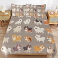 thumbnail image 6 of 3 Pcs Soft Bedding Set, Includes 1 Duvet Cover with Zipper And 2 Pillow,Shams Cartoon Cute Dog Twin(86"x70"), 6 of 8