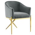 thumbnail image 1 of Best Master Dalton Gray Velvet Side Chairs in Gold, 1 of 2