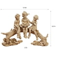 thumbnail image 3 of Summer Stories Children on Log Table Figurine Beige 14"Wx5"Dx9.5"H, 3 of 5