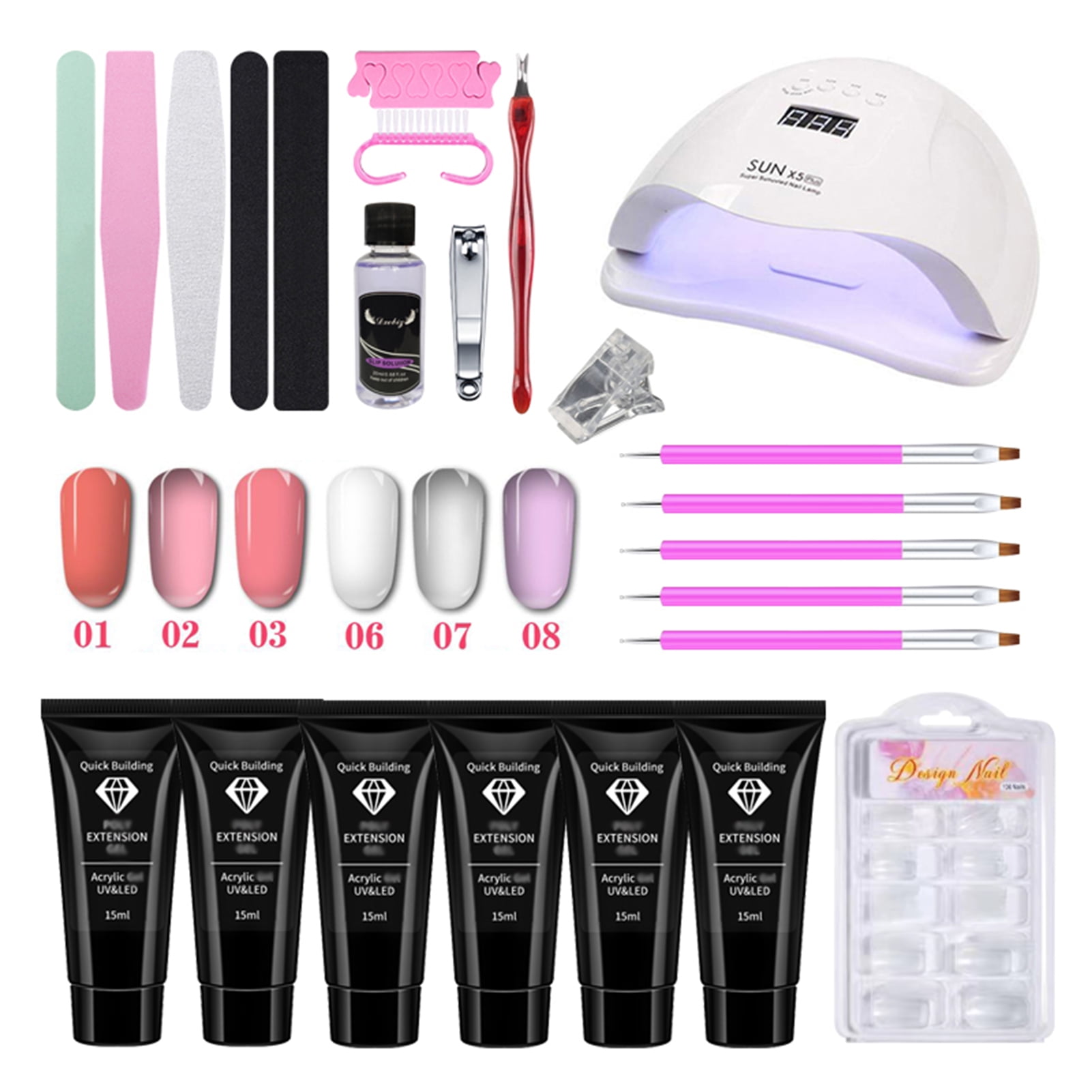 MIXFEER Nail Phototherapy Light Kit Extension Glue Set Professional Manicure Tools Portable for Home Daily Use Practice MIXFEER Nail Phototherapy Light Kit Extension Glue Set Professional Manicure Tools Portable for Home Daily Use Practice