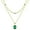 Green, variant on Mesovor Women Gold Layered Necklaces 18k Gold Plated Crystal Necklace Paperclip Choker Jewelry Gifts