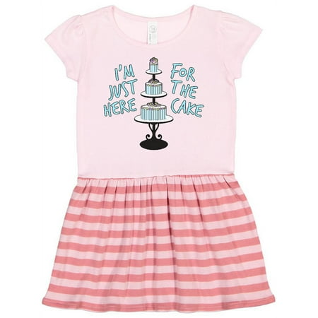 

Inktastic I m Just Here for the Cake Funny Wedding Gift Toddler Girl Dress