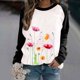 thumbnail image 1 of ICHUANYI Clearance Fashion Women's Spring Fall Patchwork Printed Long Sleeves Round Neck Casual Tee Tops ICHUANYI "ICHUANYI", 1 of 6