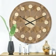thumbnail image 2 of Designart 'Square Retro Design VI' Mid-Century Modern Wood Wall Clock, 2 of 5
