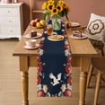 thumbnail image 2 of Navy Blue Crane Table Runner - 72 Inch Long Vintage Red Teal Spring Floral Botanical Cotton and Linen Blended Dress Scarves Farmhouse Table Runner for Kitchen Dining, Coffee Table, 13" x 72", 2 of 8