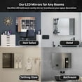 thumbnail image 2 of Wall Mounted Rectangle Led Bathoom Vanity Mirror Dimmable Frameless Backlit Lighted Wall Mirror With Anti-fog and Memory Function, 2 of 7