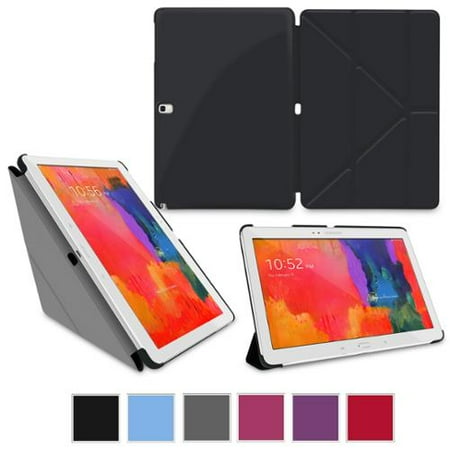 rooCASE Samsung Galaxy Tab Pro 10.1 / Note 10.1 2014 Edition Case - Origami Slim Shell 10.1-Inch 10.1" Cover with Landscape, Portrait, Typing Stand - BLACK (With Auto Wake / Sleep Smart Cover), Black