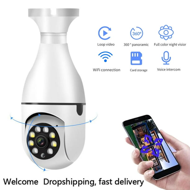 360° Panoramic WiFi IP IR E27 Light Bulb Camera HD 1080P Wireless Home