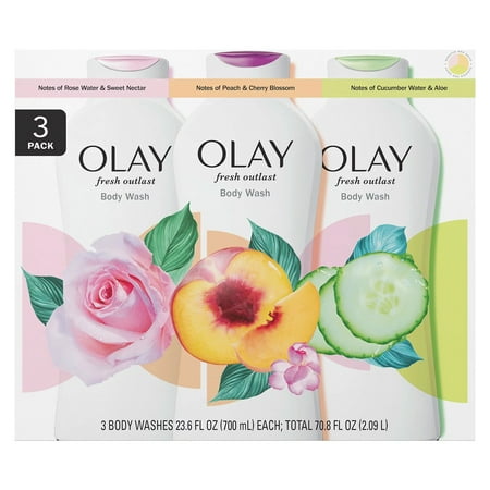 Olay Fresh Outlast Body Wash with Vitamin B3 Complex  23.6 Fluid Ounce (3 Pack)