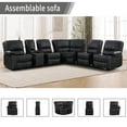 thumbnail image 2 of Bonzy Home Modern Manual Reclining with Center Console with Hidden Storage, Living Room Furniture Set, Faux Leather Couch with 2 Cup Holders for Living Room, 2 of 8