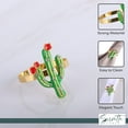 thumbnail image 6 of Servette Home Gold Metal Napkin Rings Set of 10 Green Cactus, 6 of 6