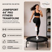 JumpSport 570 PRO Indoor Durable Lightweight 44in Fitness Trampoline, Black