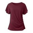 thumbnail image 6 of Women's Plus Casual Easter Shirts for Women Plus Size Casual Tops for Women Women's Tunic Ruffle Short Sleeve Shirt Summer O Neck Top Plus Size Tops for Women 4X-5X Boho, 6 of 6