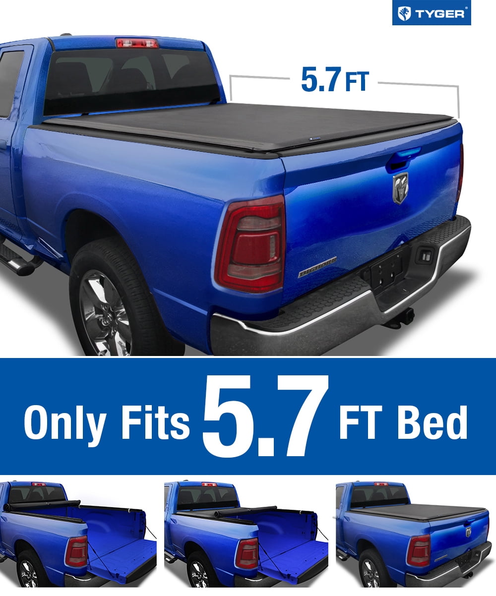split Gator ETX Soft Tri-Fold Truck Bed Tonneau Cover Fits 2019-2021 Dodge Ram w/o multifunction 76.3 tailgate 6' 4 Bed 59422