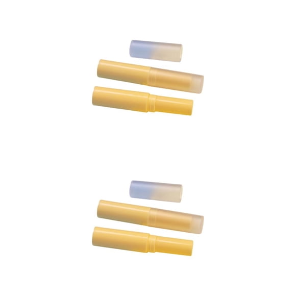 Seitruly Tubo de lápices labiales vacíos de 50 piezas, labios protectores seguros e inodoros, tubos de bálsamo labial de amplia aplicación amarillo 2Conjunto