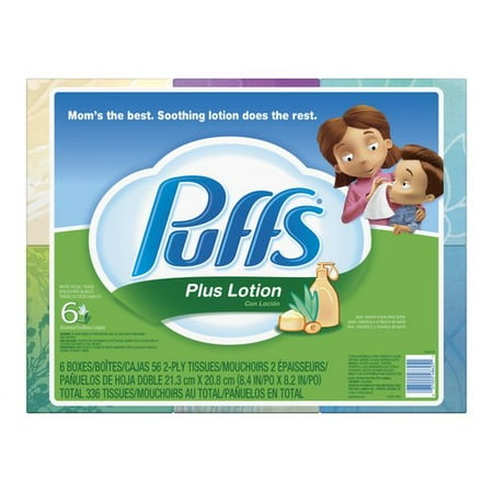 Puffs Plus Lotion Facial Tissues, 6ct