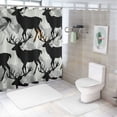 thumbnail image 7 of Orinice Deer Antlers Pattern Bathroom Decor Set, Colorful Luxurious Graphic Print Polyester Shower Curtain with Hooks 36x72, 7 of 7