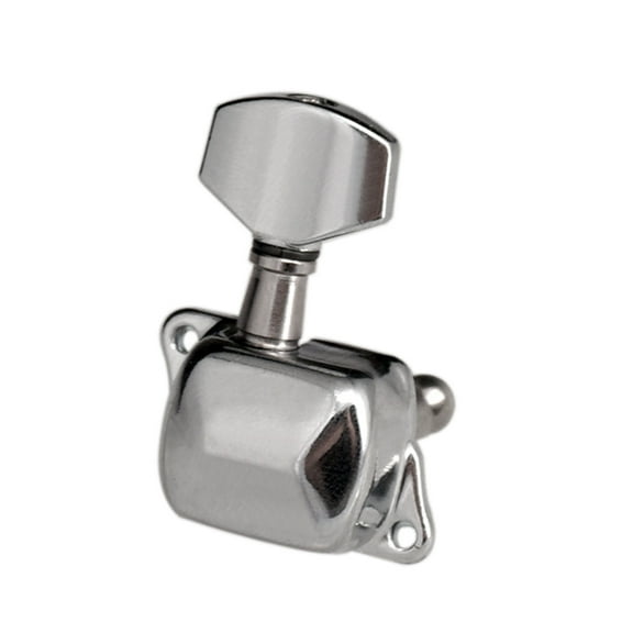 6 Pieces Guitar String Tuning Pegs Semi-closed Machine Heads Tuners for Electric Acoustic Guitar(3 Left   3 Right, Silver)