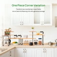 thumbnail image 3 of Ollieroo 3 Tier Kithen Countertop Organizer,Bamboo Corner Shelf,Bathroom Storage Display Counter Shelves for Make Up,Dresser Table with Hooks, Bamboo, 3 of 6