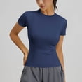 thumbnail image 4 of ZUKMRJPC Women Workout Shirts Short Sleeve Crewneck Athletic Compression Tops Stretchy Slim Fitted Gym Baselayer Yoga Running T-Shirts, 4 of 5