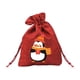 thumbnail image 2 of Bolsas de regalo navideñas de lino | Bolsita navideña con dibujos animados para manzanas y dulces, 2 of 7