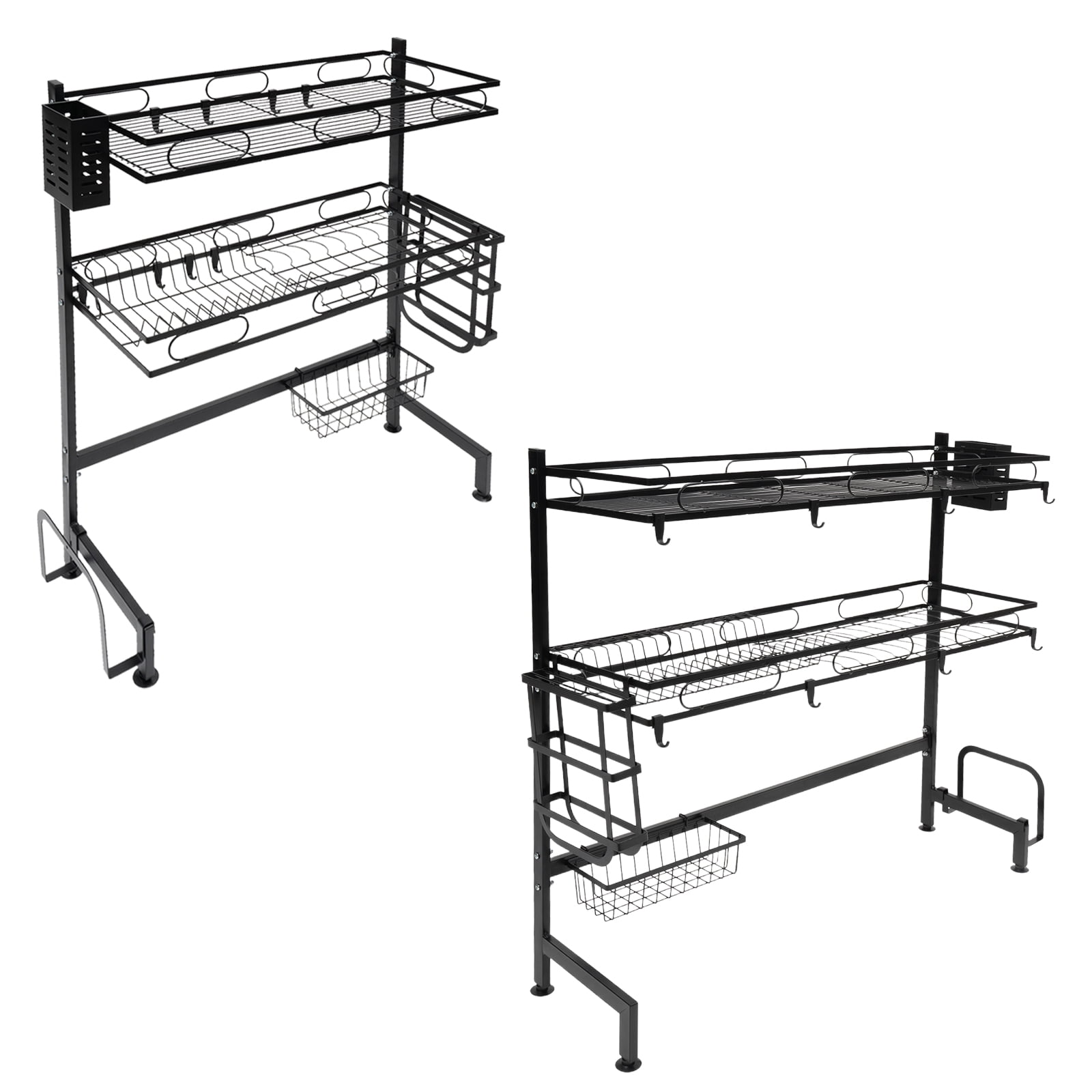 Dwellnix Over Sink Dish Rack Dry 2 Tier Drip Dry Steel Large Dish Organizing Rack NEW