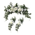 thumbnail image 2 of de de 3 uds., arreglo Floral artificiales, decoración de fondo rosas para exhibición de ventana, decoración de Zulema Corona colgante de puerta delantera, 2 of 8