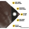 thumbnail image 4 of Core Tarps 20 Mil Heavy Duty Tarp Camping Tarpaulin Waterproof Cover, Brown and Black 20 x 30Ft, 4 of 7