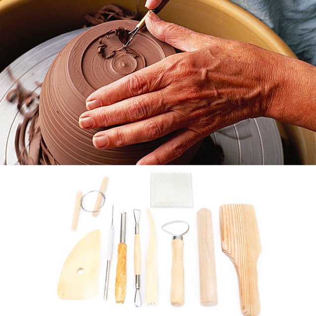 Kit de herramientas para tallar, 10 piezas de herramientas de arcilla para cerámica, cuchillo para tallar, herramienta para tallar arcilla, logra más