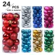thumbnail image 2 of Adornos navideños de 6 cm de diámetro, juego de 24 bolas navideñas de plástico de colores, colgante para árbol de Navidad, plata y oro, 2 of 5