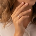 thumbnail image 2 of PEORA Solid 14K White Gold Lab Grown Diamond 5-Stone Wedding Anniversary Stackable Ring Band for Women, 0.75 Carat Round Brilliant Cut, E-F Color, Size 4.5, 2 of 4
