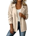 thumbnail image 3 of Women's Trench Coat Ndbuld Women's Solid-Color SpringAutumn Casual Button-Down Pocket Long-Sleeved Windbreaker Coat Beige M, 3 of 9