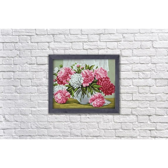 Diamond painting kit Wizardi Vibrant Peonies 18.9x14.9 in WD2352