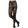 thumbnail image 6 of ToBeInStyle Women's Spandex Sheer Pantyhose w/ Woven Floral Design - Black, 6 of 7