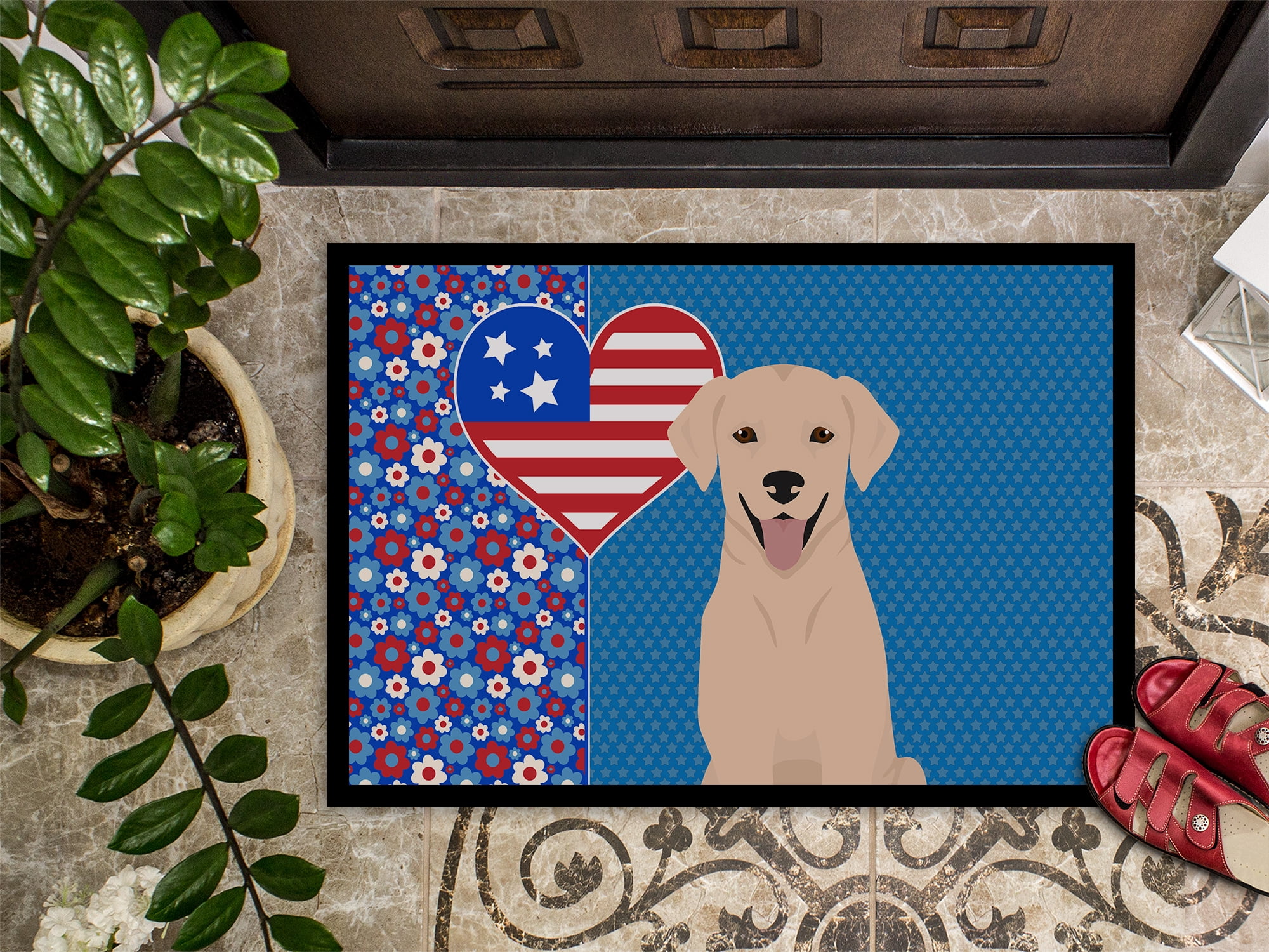 Yellow Labrador Retriever Indoor or Outdoor Mat 24x36 36 in x 24 in