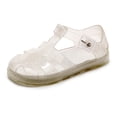 thumbnail image 6 of SAWOBUUN Toddler Girls Jelly Sandals Closed Toe Soft Sole Breathable Princess Summer Beach Flat Sandals, 6 of 9