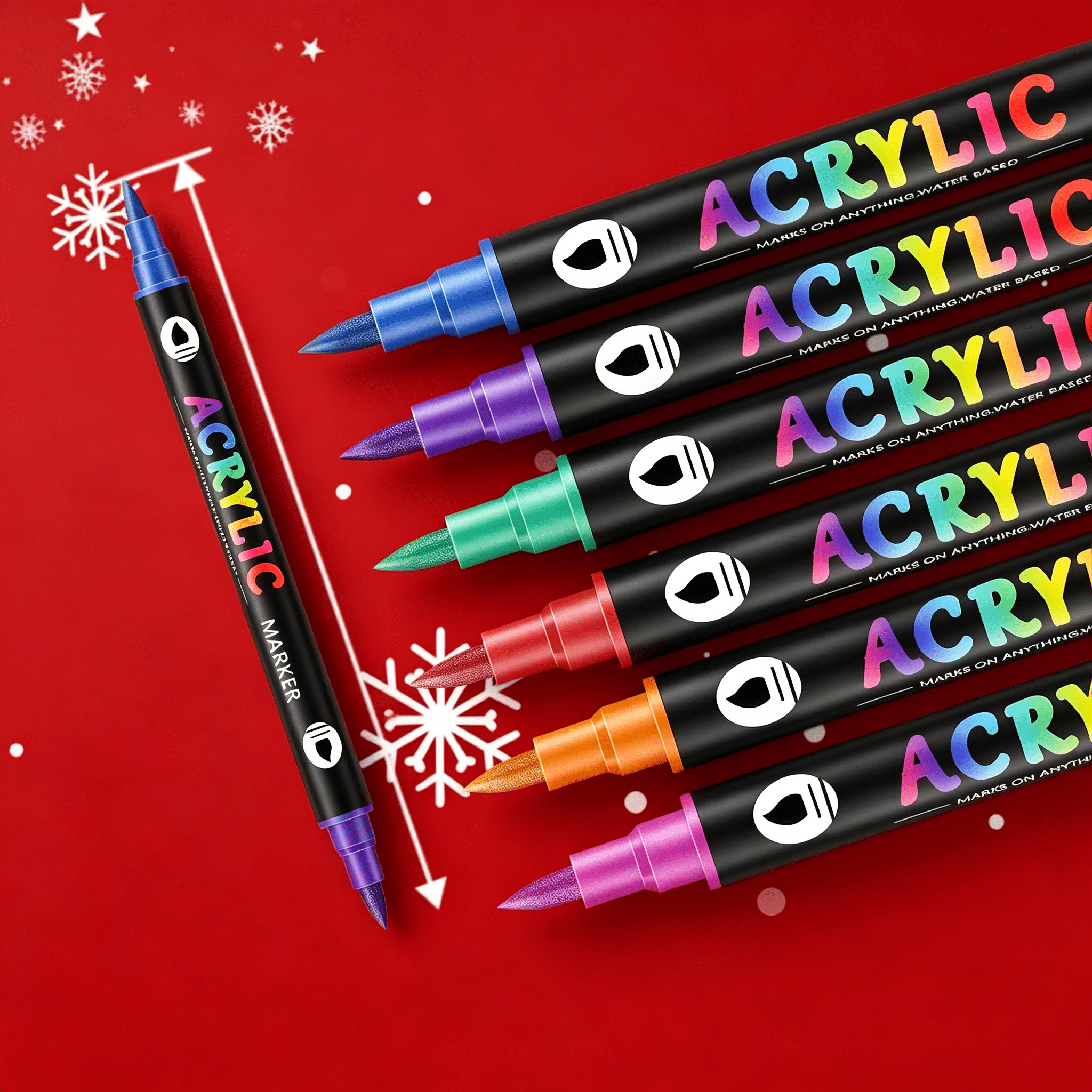 CCOCC 2026 New 12/24/36/48 Pcs Dual Tip Acrylic Paint Markers, Acrylic Paint Pens Extra Fine Tip Acrylic Paint Markers for Rock Painting, Ceramic, Stone, Wood, Canvas, Stone, Diy Crafts Card Making