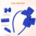 thumbnail image 3 of Unique Bargains Bow Hairbands Bowknot Headband Non-slip Fashion Blue 0.35 Inch Wide Headband for Girl Women, 3 of 7