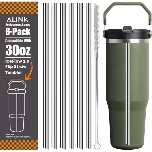 Pajitas de acero inoxidable ALINK compatibles con Stanley IceFlow 30 oz 2.0