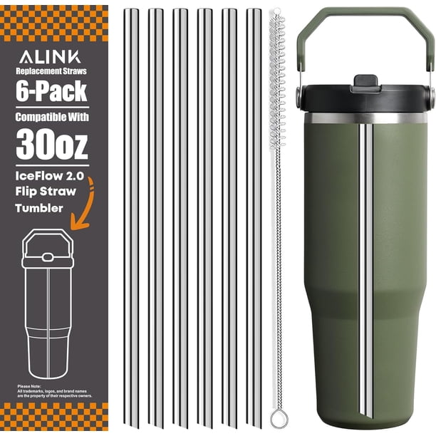 Pajitas de acero inoxidable ALINK compatibles con Stanley IceFlow 30 oz 2.0