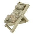 thumbnail image 1 of Figura de animal de resina, pequeña escultura, animal realista en silla de descanso, estatua oso gris macho, 1 of 9