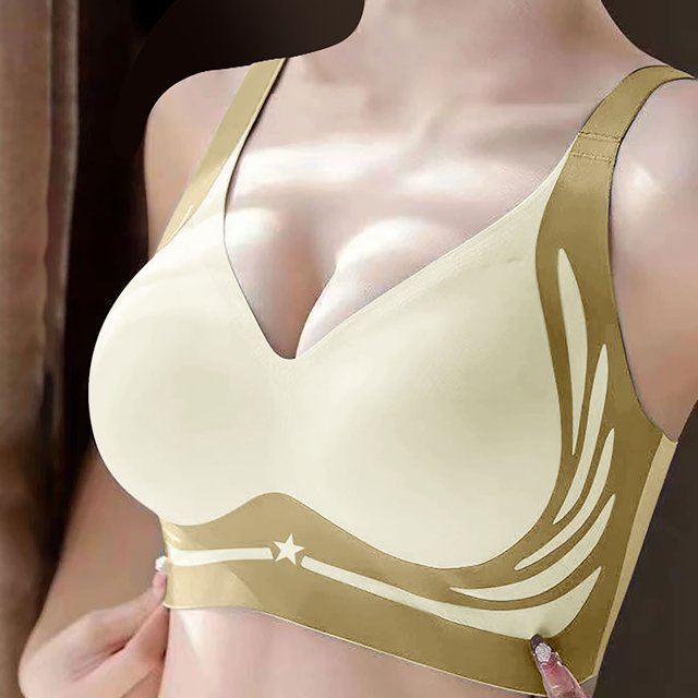 Brasier sin Varillas Mujer Ropa Interior Transpirable con Aros y sin Costuras para Mujer, Sujetador Push up Grande y Pequeño para Yoga, Dormir y Transpirable. Grande