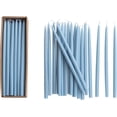 thumbnail image 1 of Creative Co-Op 24-Piece Unscented Thin Taper Candles in Box, Light Blue, 1 of 3